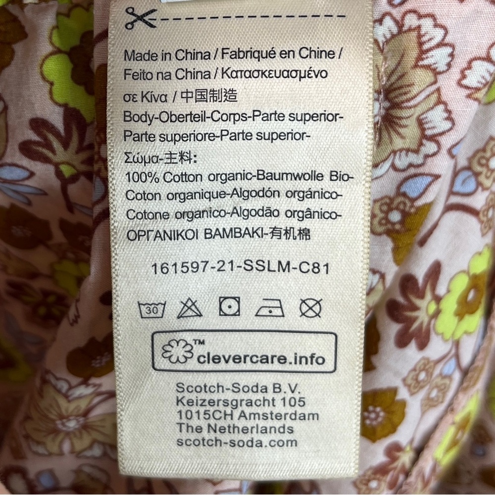 Scotch & Soda Organic Cotton Floral Print Waist Tie Shorts Sz XS - Picture 3 of 10